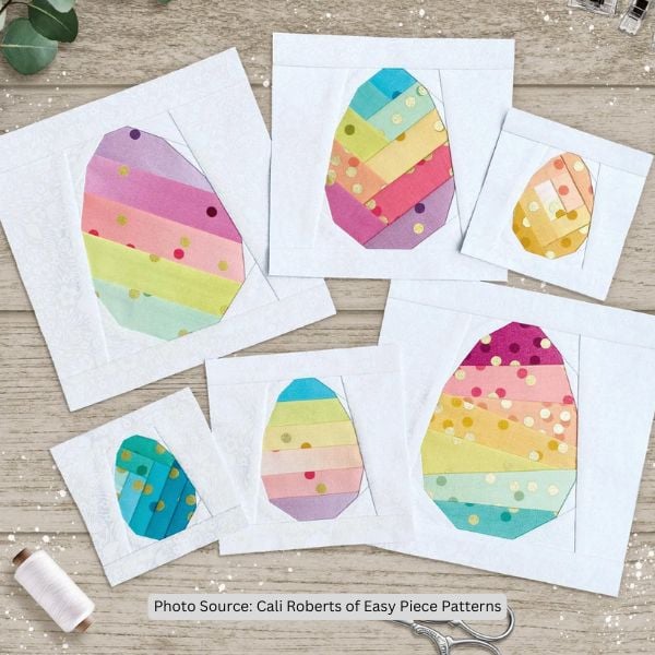 Scrappy Easter Eggs Quilt Block Pattern - etsy