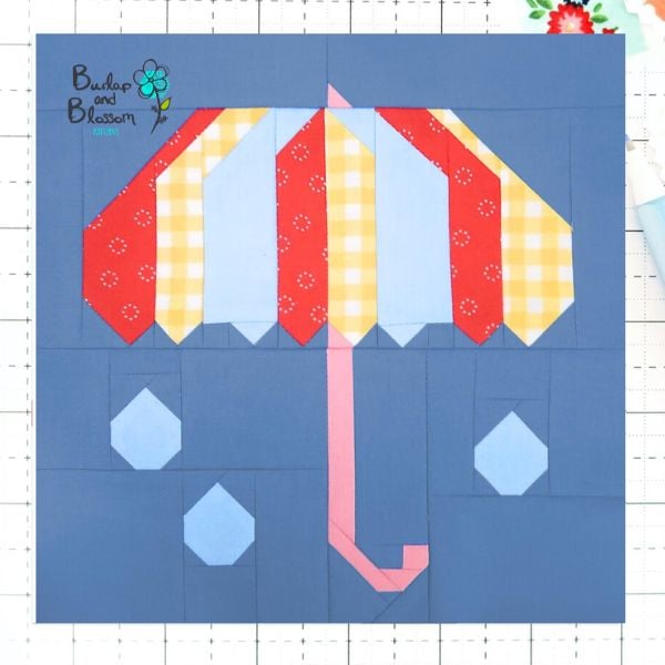 Spring Rain Quilt Block Pattern - etsy