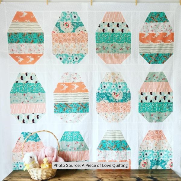 Stripey Egg Quilt Idea from A Piece of Love Quilting
