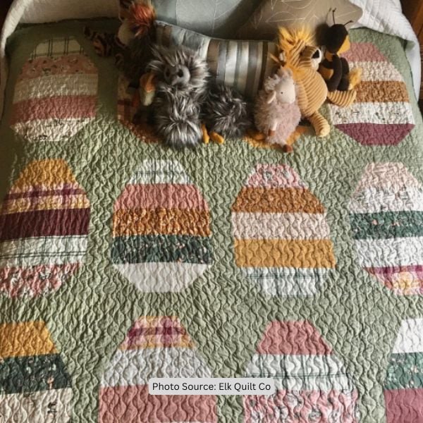 Stripey Egg Quilt Idea from ELK Quilt Co