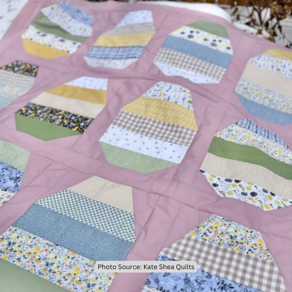 Stripey Egg Quilt Idea from Kate Shea Quilts