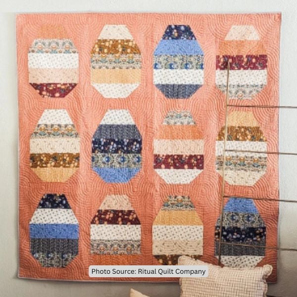 Stripey Egg Quilt Idea from Ritual Quilt Company