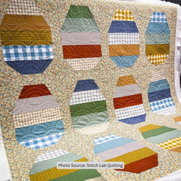 Stripey Egg Quilt Idea from Stitch Lab Quilting