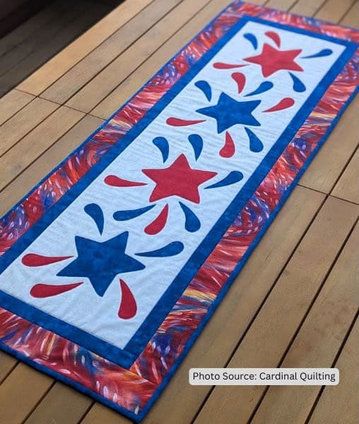 4th Of July Stars & Fireworks Table Runner Quilt Pattern - etsy