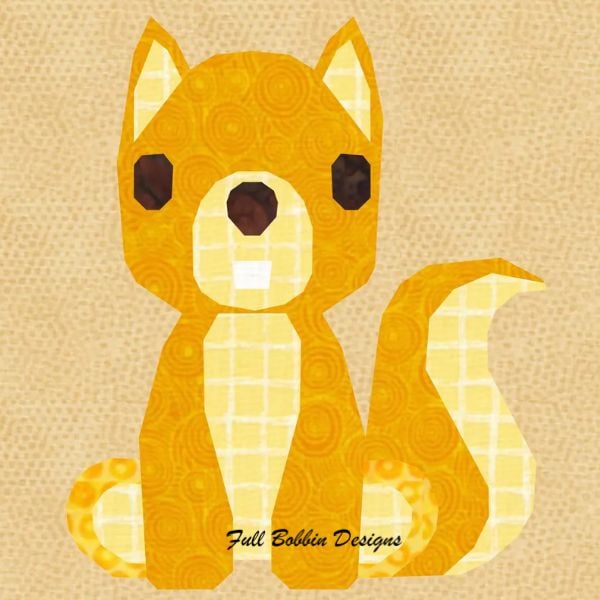 Cyril The Squirrel Quilt Block Pattern - etsy