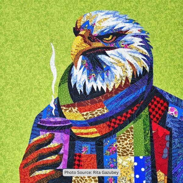 Eagle In A Patchwork Coat And Scarf Quilt Pattern - etsy