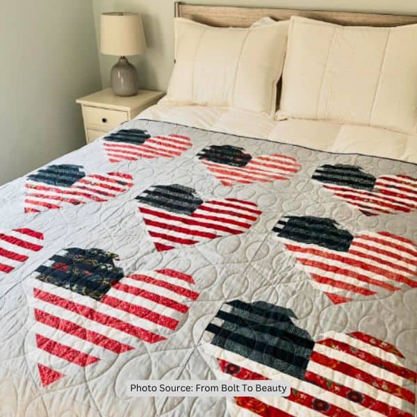 Flag Quilt Idea from From Bolt To Beauty