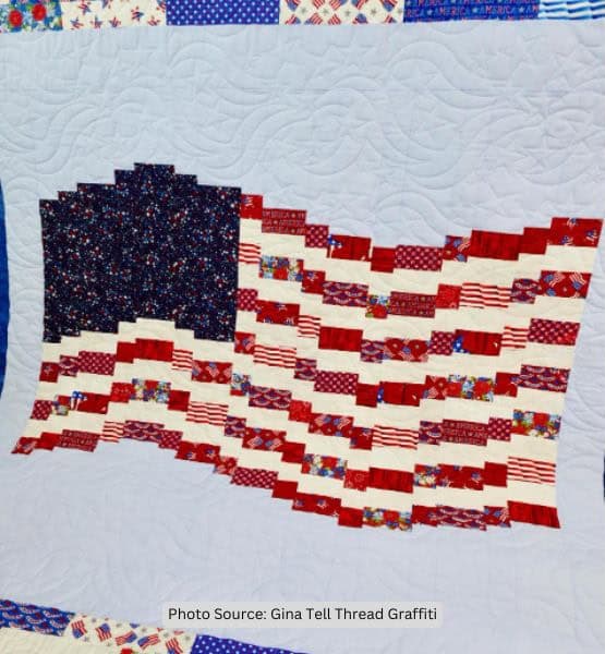 Flag Quilt Idea from Gina Tell Thread Graffiti