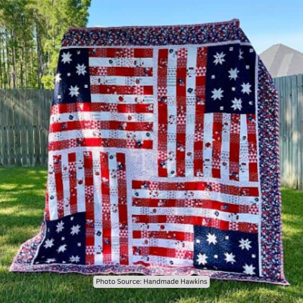 Flag Quilt Idea from Handmade Hawkins