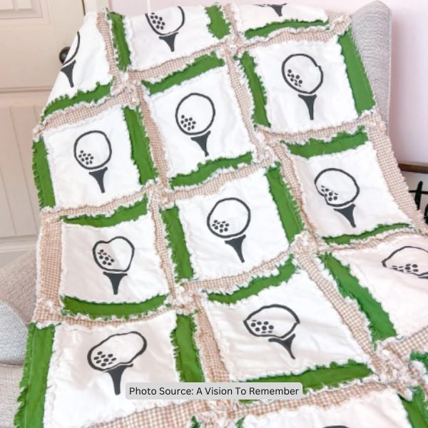 Golf Quilt Idea from A Vision To Remember