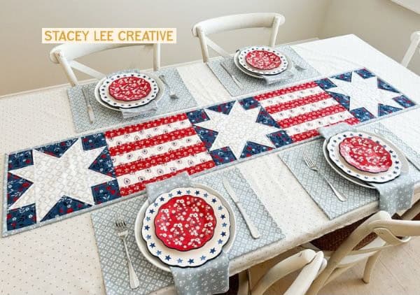 Patriotic Stars And Stripes Table Runner Quilt Pattern - etsy