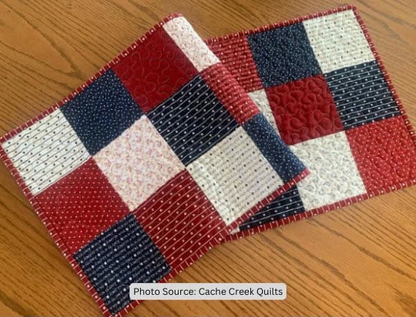 Patriotic Table Runner Quilt Idea from Cache Creek Quilts