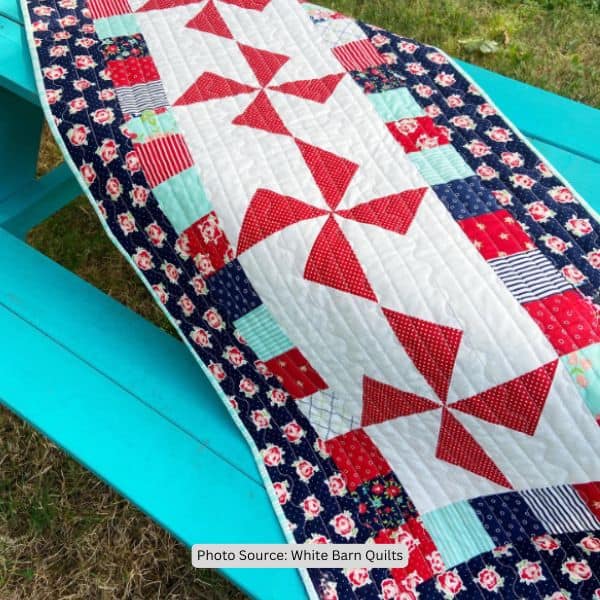 Patriotic Table Runner Quilt Idea from White Barn Quilts