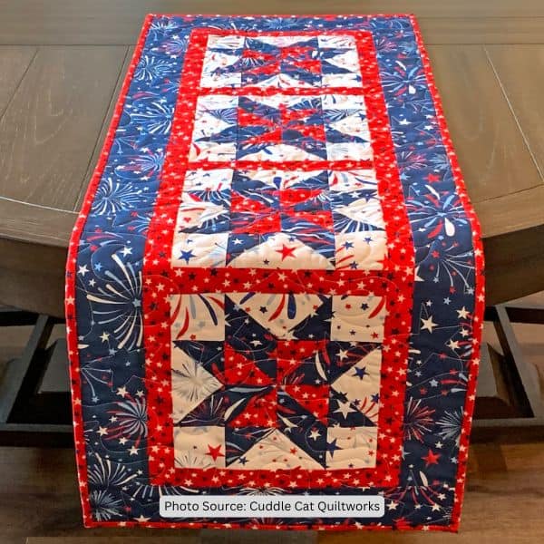 Pinwheel Stars Table Runner Quilt Pattern - etsy