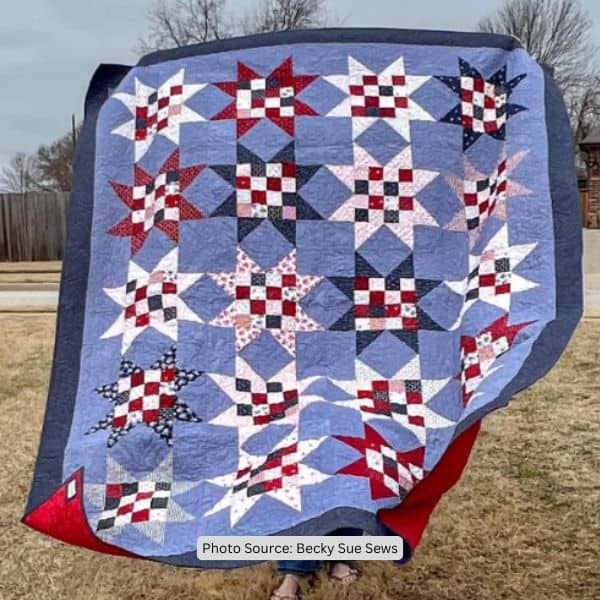 Red, White and Blue Quilt Idea from Becky Sue Sews