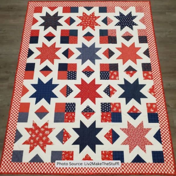 Red, White and Blue Quilt Idea from Liv2MakeTheStuff