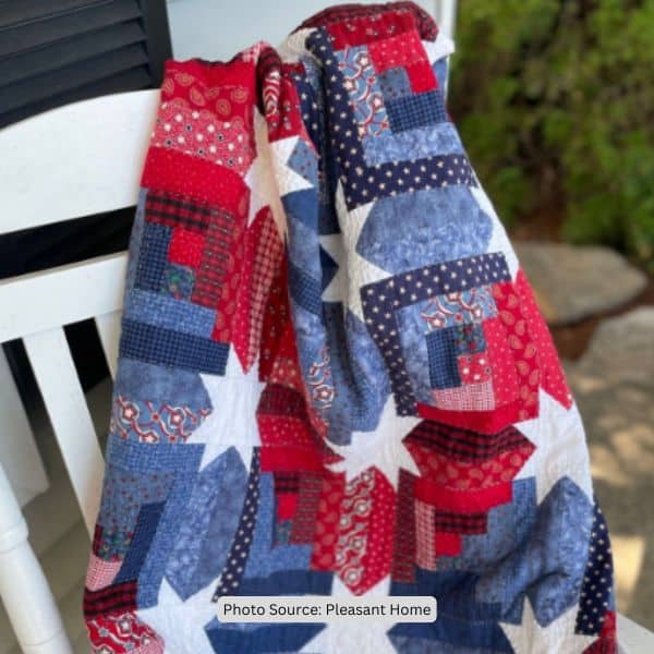 Red, White and Blue Quilt Idea from Pleasant Home