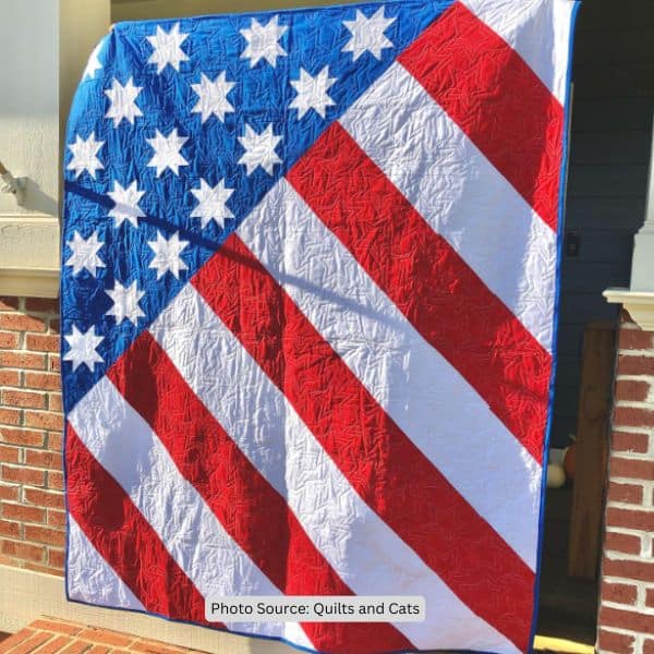 Red, White and Blue Quilt Idea from Quilts and Cats