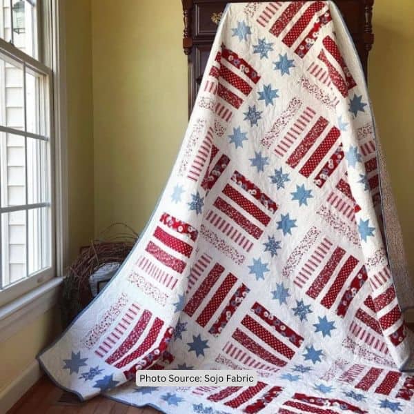 Red, White and Blue Quilt Idea from Sojo Fabric