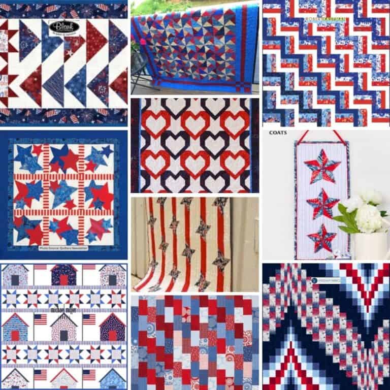 Top 10 Free Red, White and Blue Quilt Patterns (+10 Bonus Patterns For Sale)