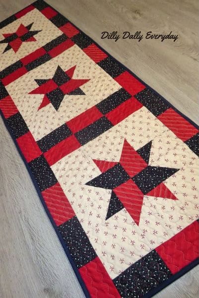 Scrappy Patriotic Star Table Runner Quilt Pattern - etsy