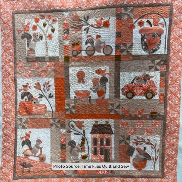 Squirrel Quilt Idea from Time Flies Quilt and Sew