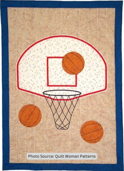 Basketball Quilt Idea from Quilt Woman Patterns