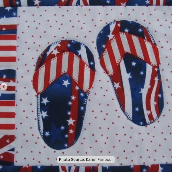 Fourth Of July Mug Rug Quilt Idea from Karen Faripour