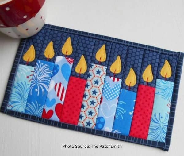 Fourth Of July Mug Rug Quilt Idea from The Patchsmith