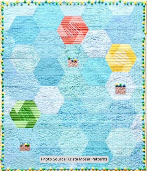 Hexie Hot Air Balloons Quilt Pattern - etsy