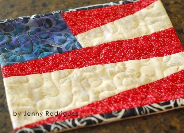 Modern Flag Mug Rug - free quilt pattern