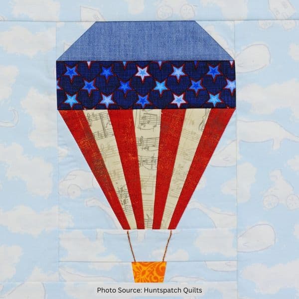 Patriotic Hot Air Balloon Quilt Block Pattern - etsy