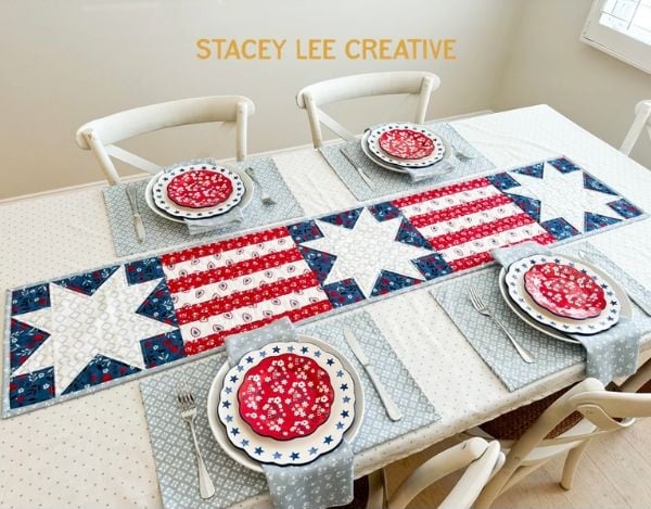 Patriotic Stars And Stripes Table Runner Quilt Pattern - etsy