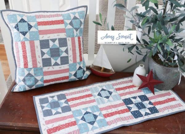 Stars And Stripes Pillow and Table Runner - free quilt pattern