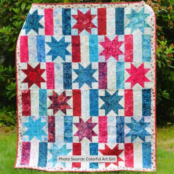Stars and Stripes Quilt Idea from Colorful Art Girl