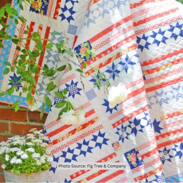 Stars and Stripes Quilt Idea from Fig Tree & Company