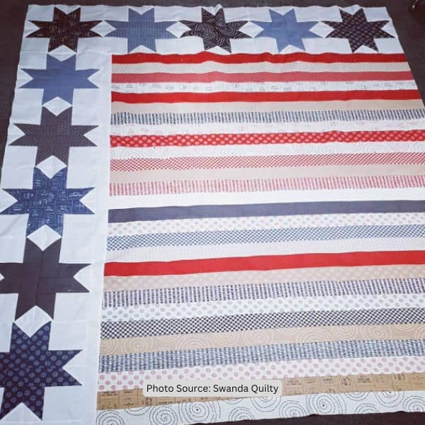 Stars and Stripes Quilt Idea from Swanda Quilty