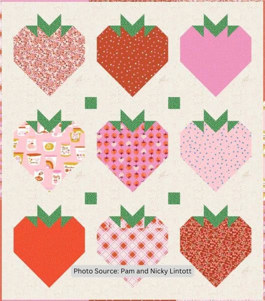 Strawberries & Cream Quilt Pattern - etsy