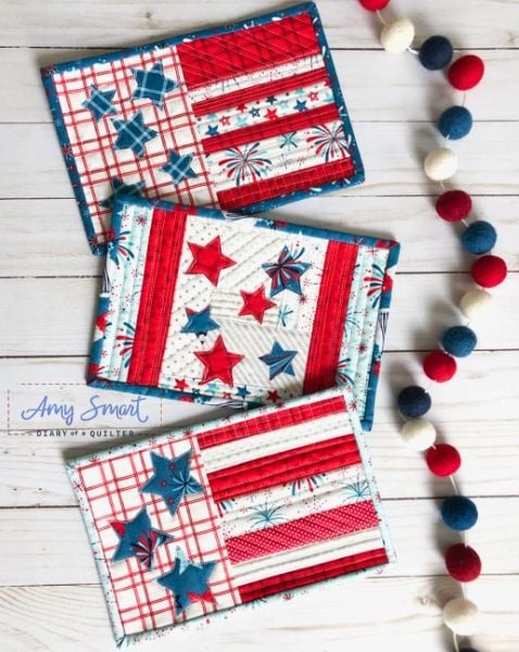 Stripes And Stars Mug Rug - free quilt pattern