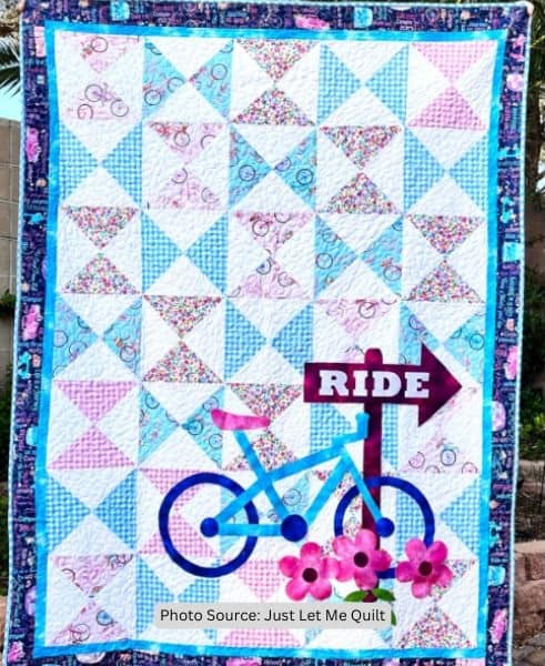 Bicycle Quilt Idea from Just Let Me Quilt