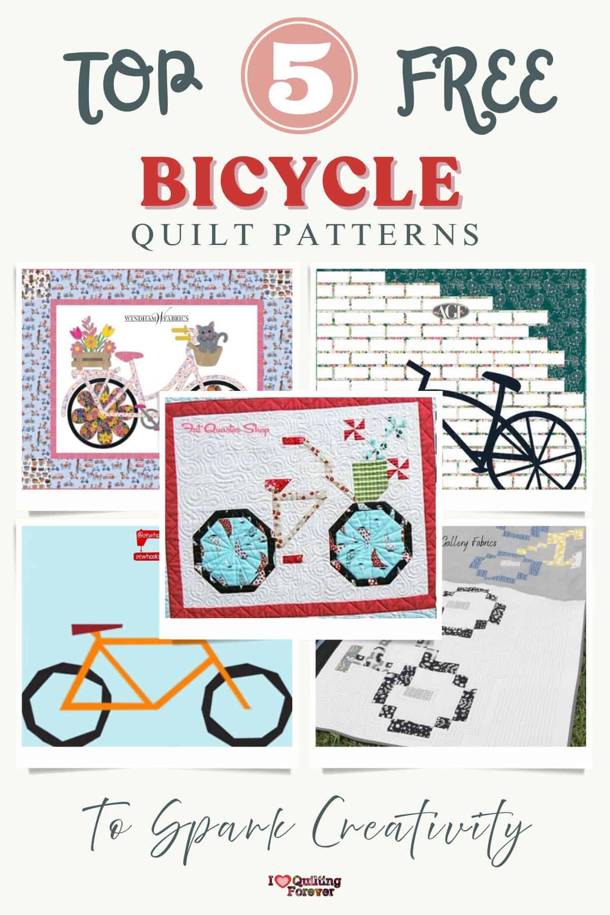 Bicycle Quilt Patterns Roundup 1 ILQF Pinterest