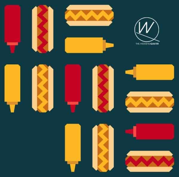 Hot Dog Day - free quilt pattern