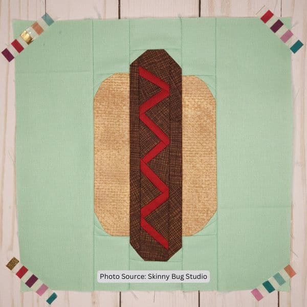 Hot Dog Quilt Block Pattern - etsy