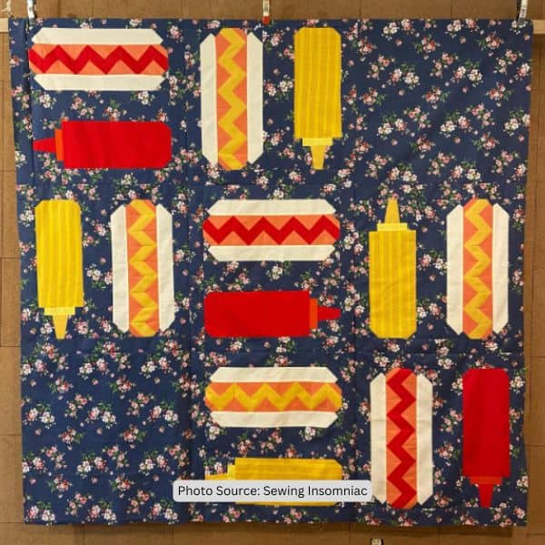 Hot Dog Quilt Idea from Sewing Insomniac