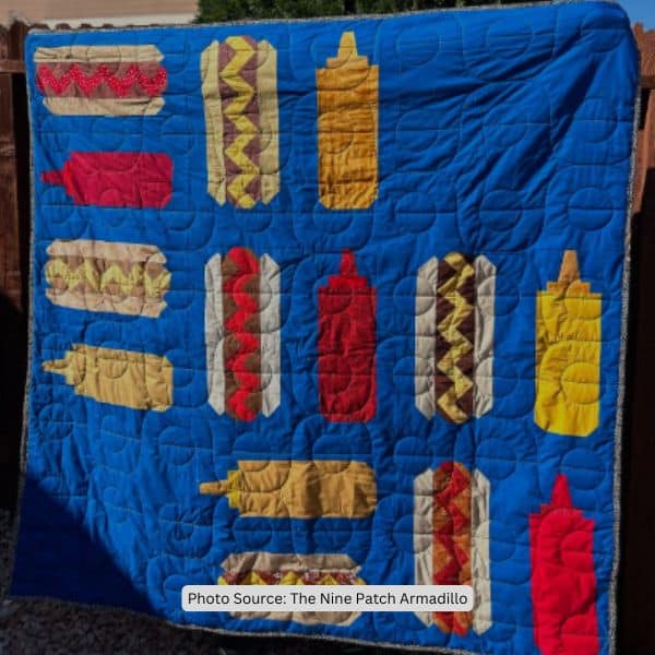 Hot Dog Quilt Idea from The Nine Patch Armadillo