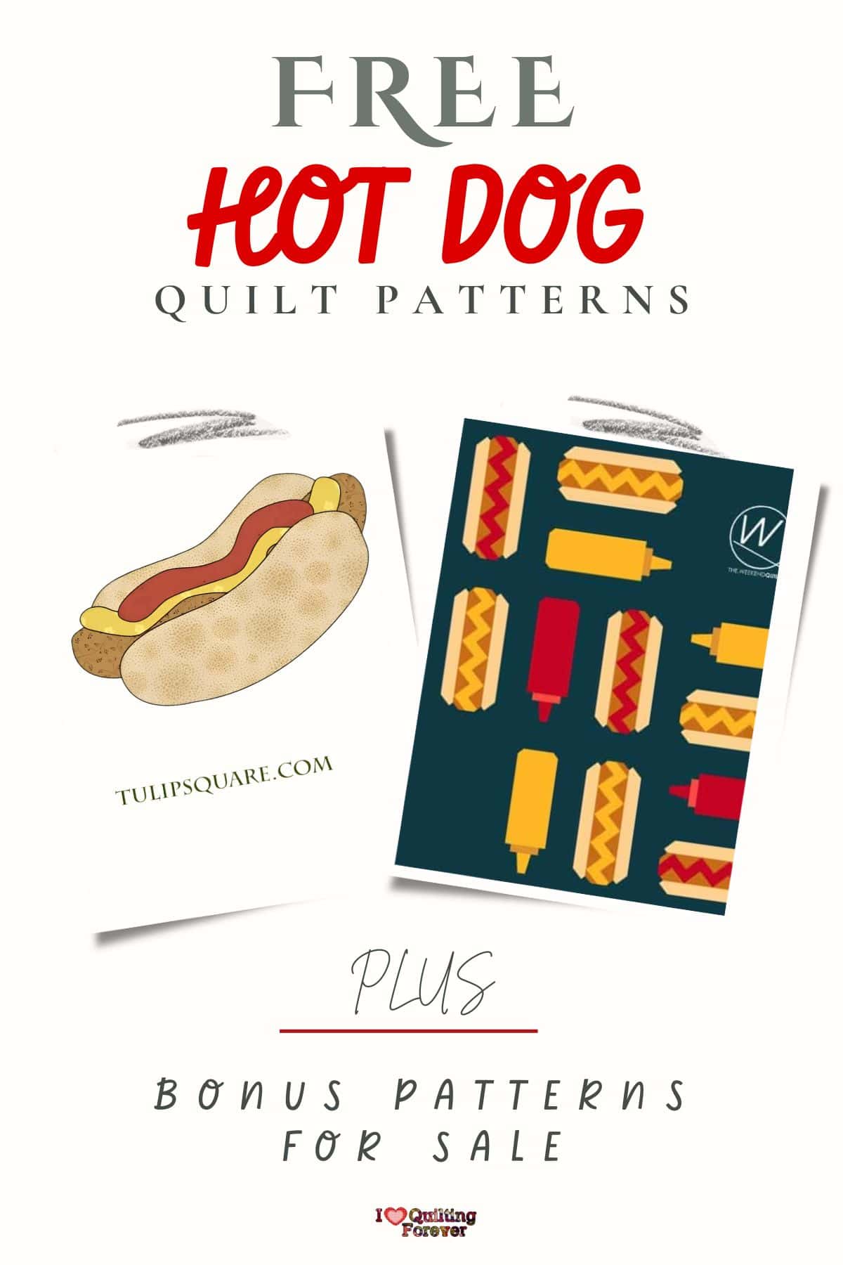 Hot Dog Quilt Patterns Roundup 1 ILQF Pinterest
