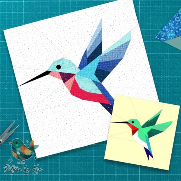 Hummingbird FPP Quilt Block Pattern - etsy