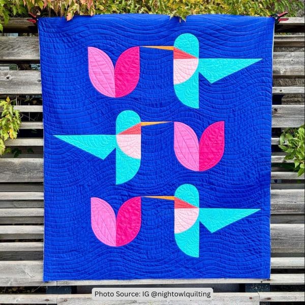 Hummingbird Quilt Idea from nightowlquilting