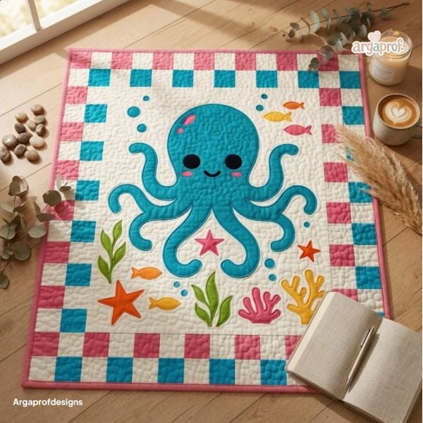 Octopus Applique Quilt Pattern -etsy