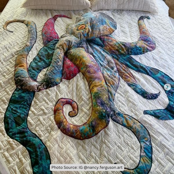 Octopus Quilt Idea from nancy.ferguson.art